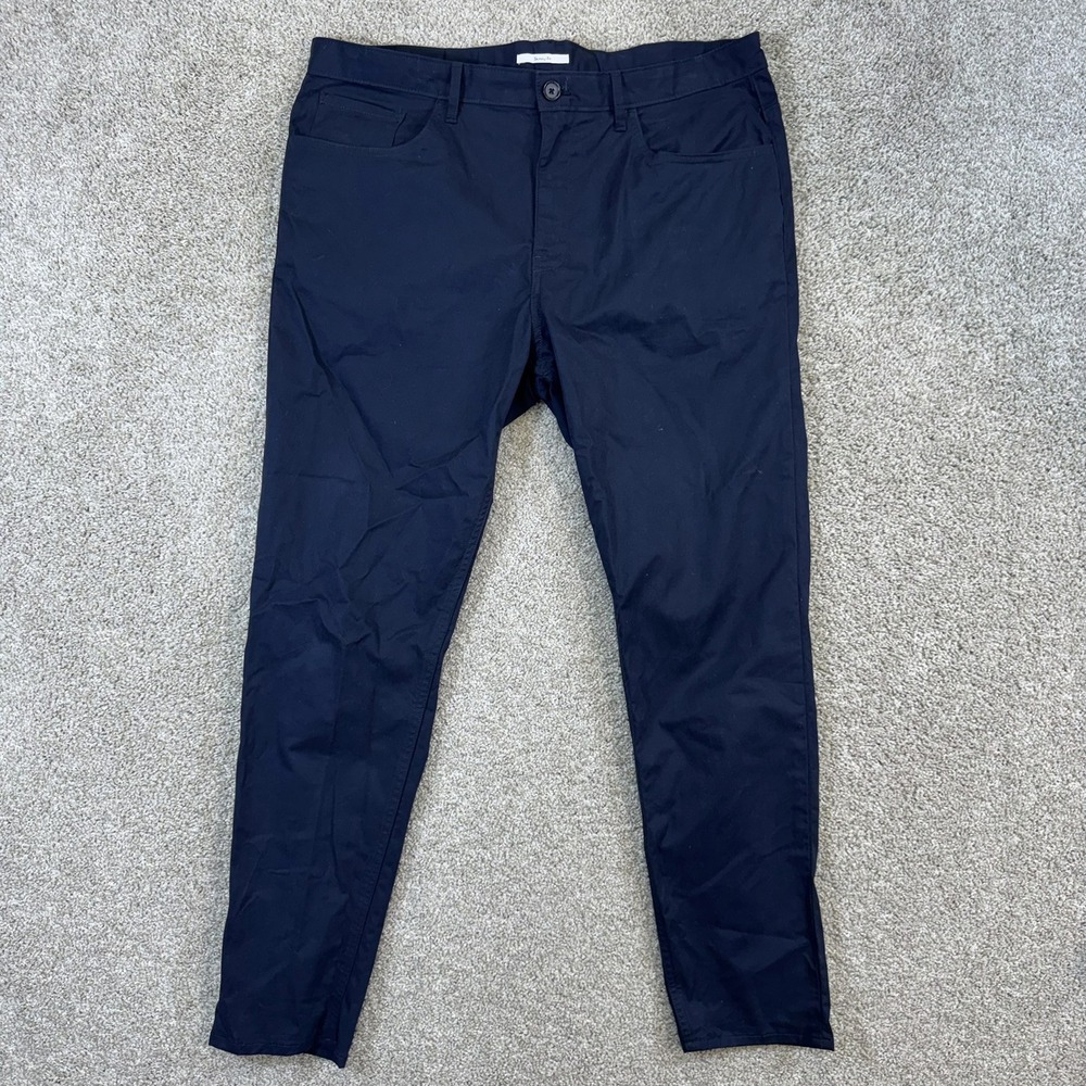 Calvin Klein Chino Pants Men 36x29 Navy Blue Skinny Fit 5-Pocket Stretch Cotton